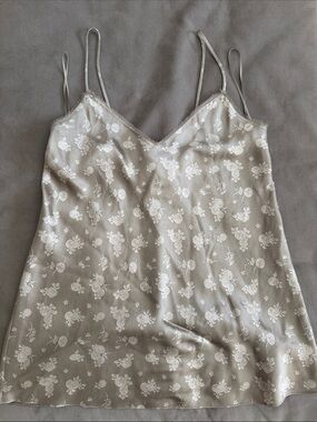 Vince Taupe Silk Floral Slip Cami